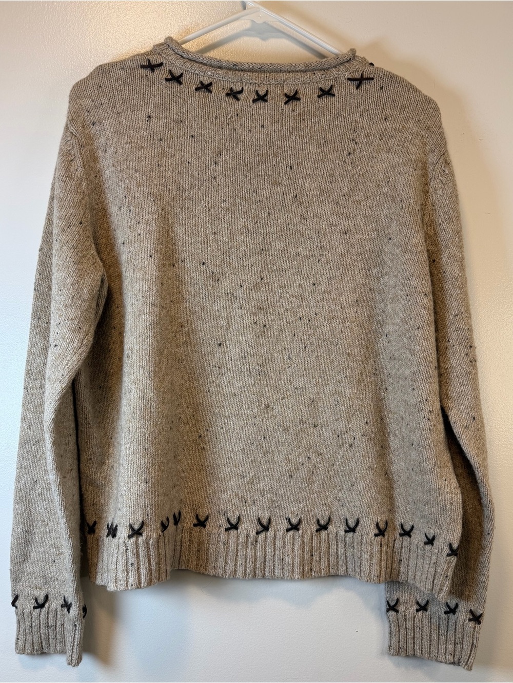 breckenridge Equestrian Beige Crewneck Sweater Grandmacore Western Size Medium - Picture 3 of 6